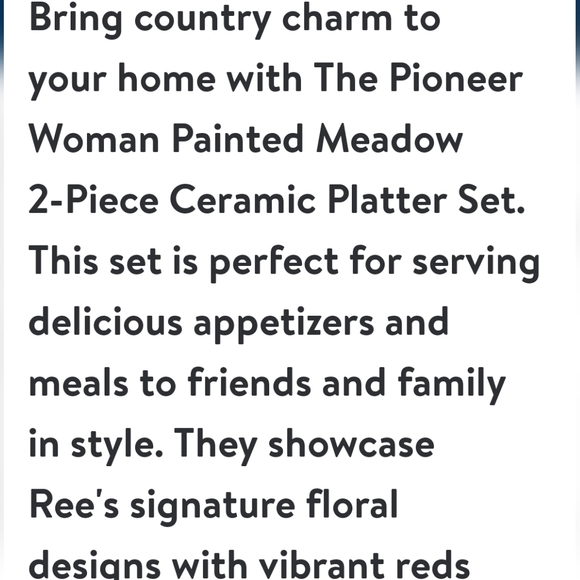 2024 ❤️ New Pioneer Woman Painted Meadow Ceramic Platter Set - Picture 2 of 8